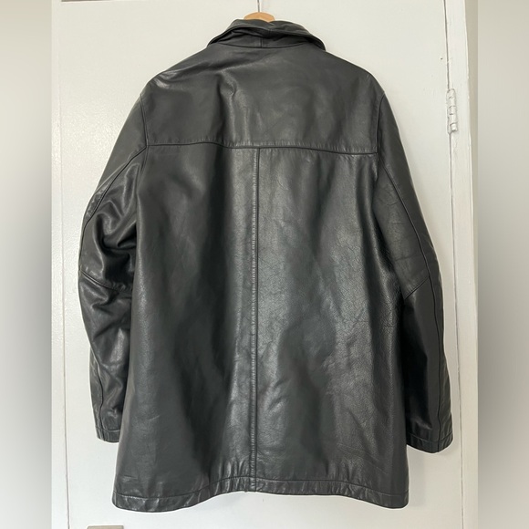 NEXT Leather coat heavy duty with spare button for Men BNWT - Picture 2 of 4